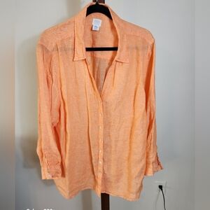 Sigrid Olsen Orange Button Down Shirt  SKU F16